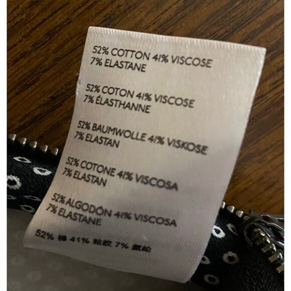 Anthropologie The Essential Slim Polka Dot Pants US 2 Side Zip Stretch Casual - Picture 4 of 10